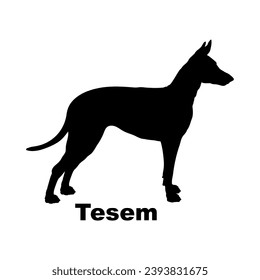 Tesem Dog silhouette dog breeds logo dog monogram logo dog face vector