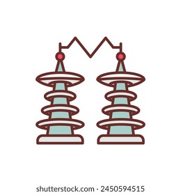 Tesla Coil  icon in vector. Logotype
