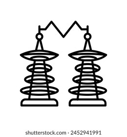 Tesla Coil Symbol in der Vektorgrafik. Firmenzeichen
