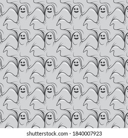 Tesselation pattern art with ghost Illustration texture. Nice for clothes printing, wallpaper, background and any other purpose