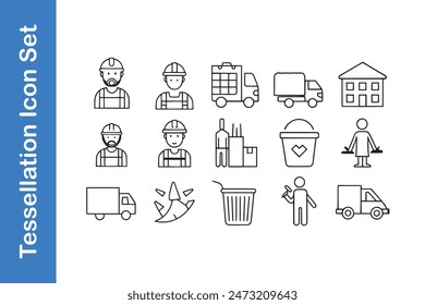 Tessellation day icon set with vector collections. 