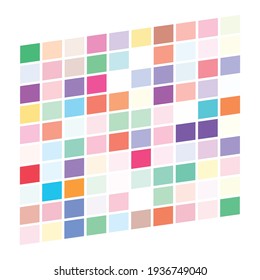 Tessellation, mosaic colorful, light colored squares, rectangles pattern