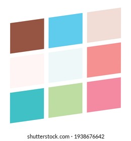 Tessellation, mosaic colorful, light colored squares, rectangles pattern