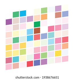 Tessellation, mosaic colorful, light colored squares, rectangles pattern