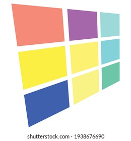 Tessellation, mosaic colorful, light colored squares, rectangles pattern