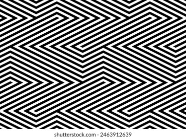 Tessellation Optische Illusionen nahtlose Muster Vektorgrafik. Parallelogramm-Linienkunst geometrisch sich wiederholende Muster.
