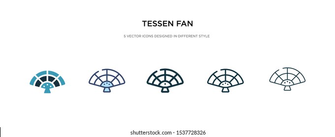 tessen fan icon in different style vector illustration. two colored and black tessen fan vector icons designed in filled, outline, line and stroke style can be used for web, mobile, ui