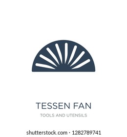 tessen fan icon vector on white background, tessen fan trendy filled icons from Tools and utensils collection, tessen fan vector illustration