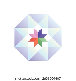 Tesseract. Editable vector icon, coloured.