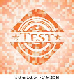 Test abstract orange mosaic emblem