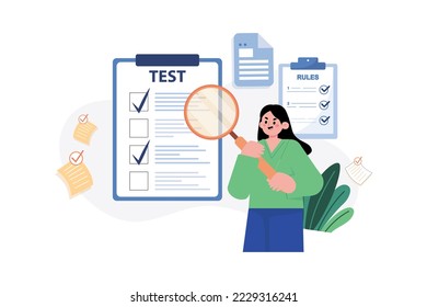 Test Administrator Illustration concept. A flat illustration isolated on white background