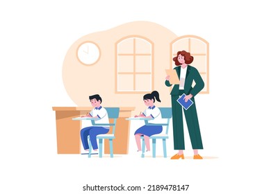 Testadministrator-Illustrationskonzept auf weißem Hintergrund