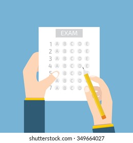 Test answer sheet concept isometric