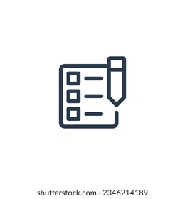 Prueba y evaluación, icono de examen
