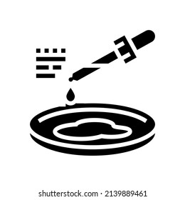 vector de icono de glifo de análisis de sangre de prueba. signo de análisis de sangre. símbolo de contorno aislado ilustración negra