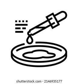 vector de icono de la línea de análisis de sangre de prueba. signo de análisis de sangre. símbolo de contorno aislado ilustración negra