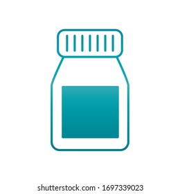 test bottle icon over white background, gradient style, vector illustration
