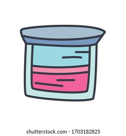 Icono del frasco de prueba sobre fondo blanco, estilo plano, ilustración vectorial