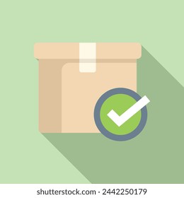 Test box control icon flat vector. Carton law rule. Access online trade scale