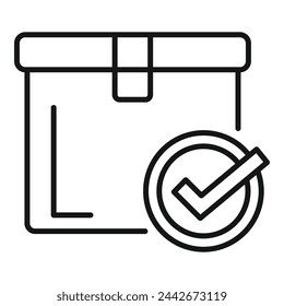 Icono de control de cuadro de prueba vector de contorno. Ley de cartón. Escala de comercio online de Access