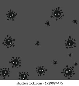 Test Calm Danger Sign Grey Science Black Healthcare Illustration. Sick Pandemic Coronavirus Dark Virus Quarantine Backdrop. Covid-19 White Epidemic Hospital Monochrome Medicine Wallpaper.