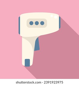 Test care gun device icon flat vector. Check equipment. Health scan distance