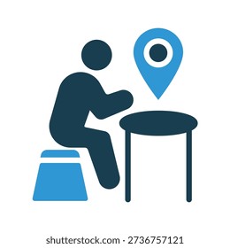 test center icons outline and Flat Style,transparent background