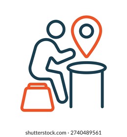 test center icons outline and Flat Style,transparent background