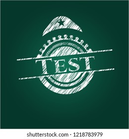 Test chalkboard emblem on black board