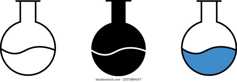 Test, Chemical tube icon in lined, isolated and colored style. Vector illustration