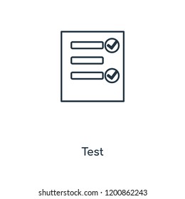 Test concept line icon. Linear Test concept outline symbol design. This simple element illustration can be used for web and mobile UI/UX.