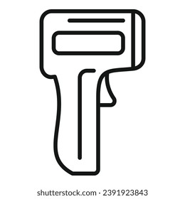 Test corona laser thermometer icon outline vector. Infrared measure. Health scanning tool