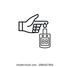 Test diabetes icon flat style illustration
