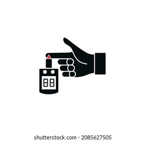 Test diabetes icon flat style illustration
