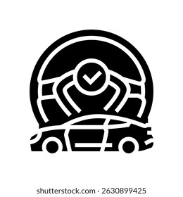 test drive car dealership glyph icon vector. test drive car dealership sign. isolated symbol illustration