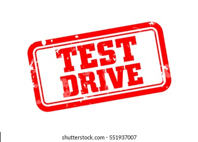 Test drive rubber stamp vector illustration