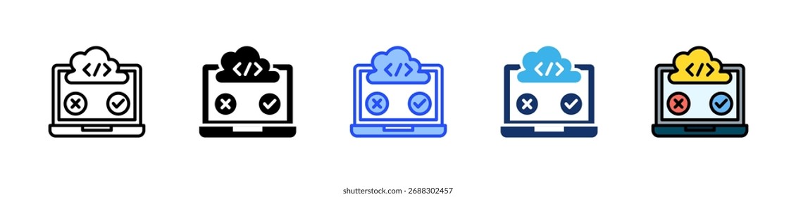 Test Driven Development Icon Collection With Multiple Styles