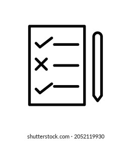 icono de examen de prueba, ilustración vectorial del icono del cuestionario