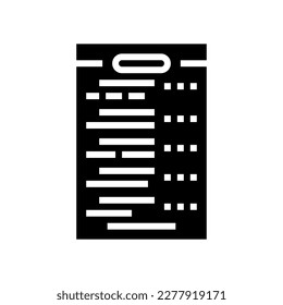 test exam paper document glyph icon vector. test exam paper document sign. isolated symbol illustration