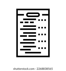 test exam paper document line icon vector. test exam paper document sign. isolated contour symbol black illustration