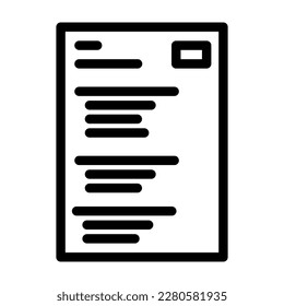 test exam paper document line icon vector. test exam paper document sign. isolated contour symbol black illustration