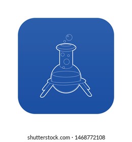 Test flask icon blue vector isolated on white background