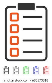 Test Form flat vector icon with colored versions. Color test form icon variants with black, gray, green, blue, red.
