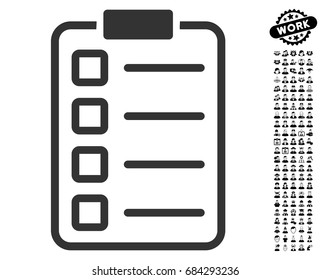 Test Form icon with black bonus job images. Test Form vector illustration style is a flat gray iconic symbol for web design, app user interfaces.
