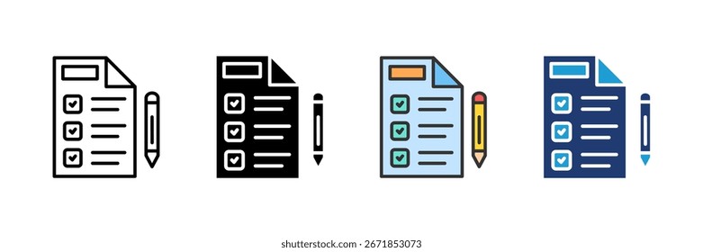 Test Form Icon Set Multiple Style Collection