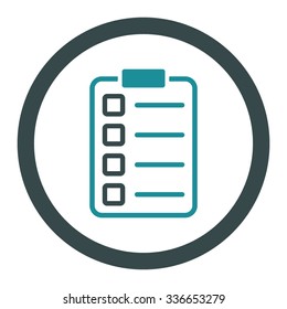 Test Form vector icon. Style is bicolor flat rounded symbol, soft blue colors, rounded angles, white background.