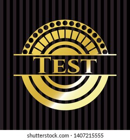 Test gold shiny badge. Vector Illustration. Detailed.