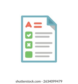 Test with grade A with check marks illustration