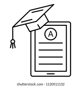 Test A graduate icon. Outline illustration of test A graduate vector icon for web design isolated on white background