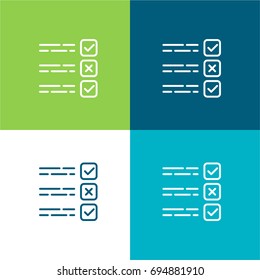 Test green and blue material color minimal icon or logo design